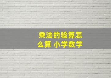 乘法的验算怎么算 小学数学